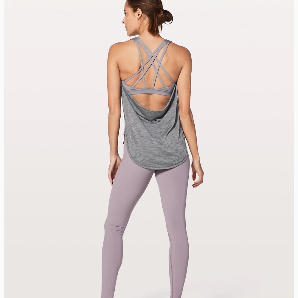 Lululemon Free To Be Tank. Grey & Yellow Sz. 8 EUC